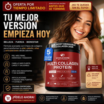 PROTEÍNA MULTI COLÁGENO| 5 TIPOS DE COLÁGENO | 484 G