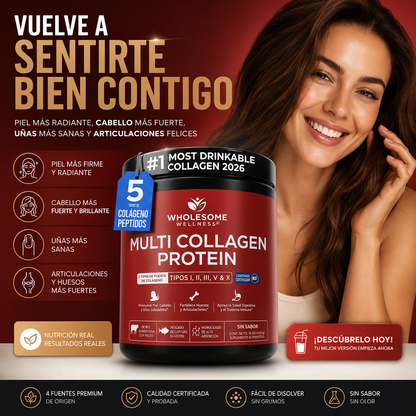 PROTEÍNA MULTI COLÁGENO| 5 TIPOS DE COLÁGENO | 484 G